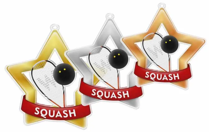 Akrylátová medaile MDASTARM05 | Squash Stuha: ST7, MD průměr: 6