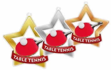Akrylátová medaile MDASTARM06 | Stolní tenis Stuha: ST19, MD průměr: 6