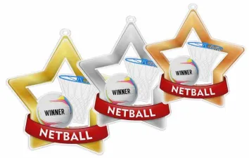 Akrylátová medaile MDASTARM12 | Netball Stuha: ST17, MD průměr: 8