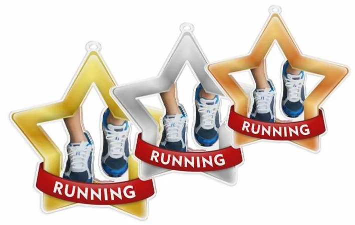 Akrylátová medaile MDASTARM16 | Běh Stuha: ST7, MD průměr: 6