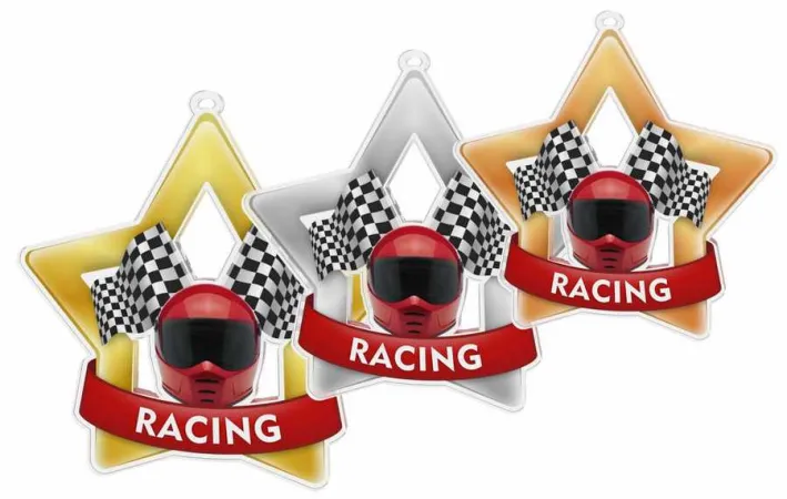 Akrylátová medaile MDASTARM18 | Motorsport Stuha: ST1, MD průměr: 8