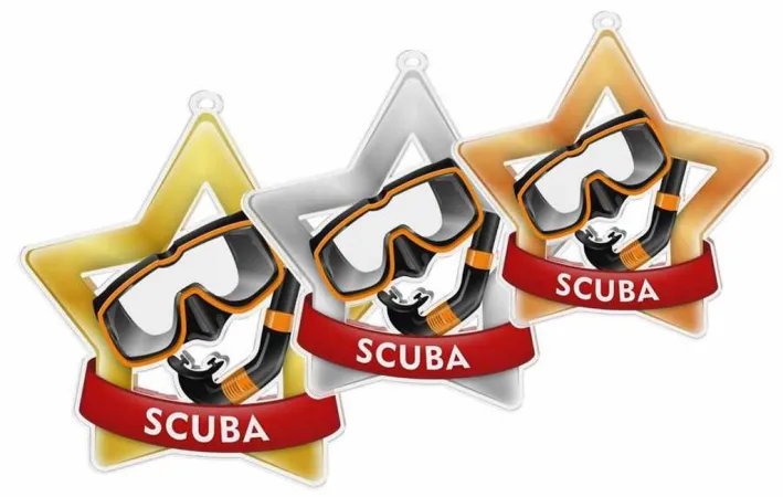Akrylátová medaile MDASTARM22 | Vodní sporty Stuha: ST3, MD průměr: 7