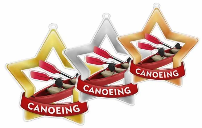 Akrylátová medaile MDASTARM25 | Kanoistika Stuha: ST13, MD průměr: 8