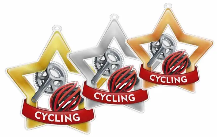 Akrylátová medaile MDASTARM26 | Cyklistika Stuha: ST18, MD průměr: 6