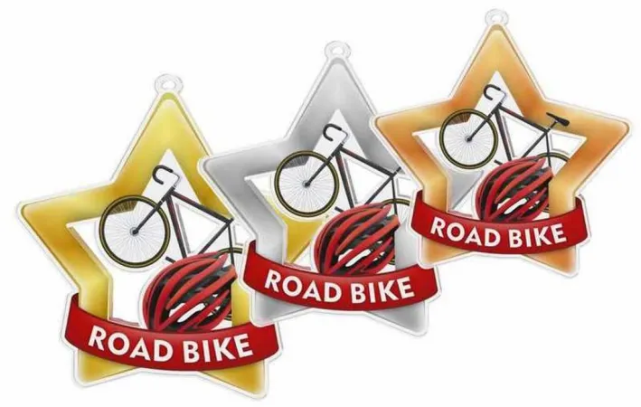 Akrylátová medaile MDASTARM28 | Cyklistika Stuha: ST13, MD průměr: 7