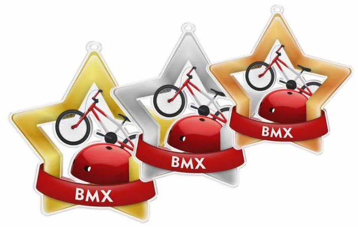 Akrylátová medaile MDASTARM29 | Cyklistika Stuha: ST11, MD průměr: 6