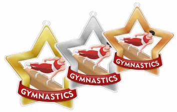 Akrylátová medaile MDASTARM30 | Gymnastika Stuha: ST16, MD průměr: 6