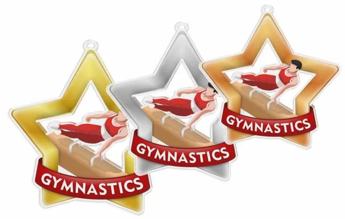 Akrylátová medaile MDASTARM30 | Gymnastika Stuha: ST16, MD průměr: 6
