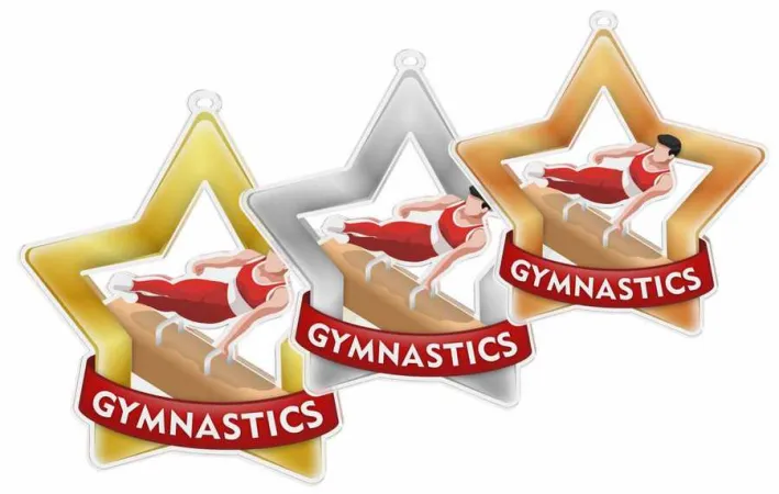 Akrylátová medaile MDASTARM30 | Gymnastika Stuha: ST16, MD průměr: 6