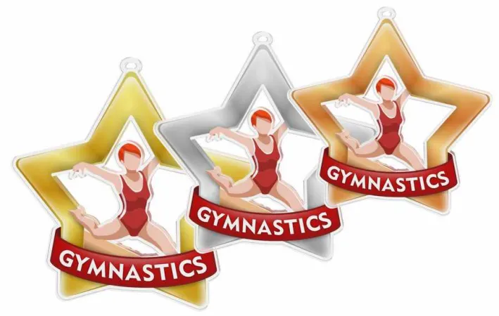 Akrylátová medaile MDASTARM31 | Gymnastika Stuha: ST19, MD průměr: 7