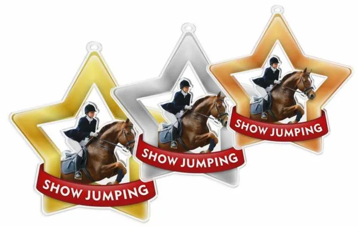 Akrylátová medaile MDASTARM33 | Jezdectví Stuha: ST9, MD průměr: 7