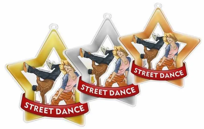 Akrylátová medaile MDASTARM40 | Tanec Stuha: ST11, MD průměr: 6