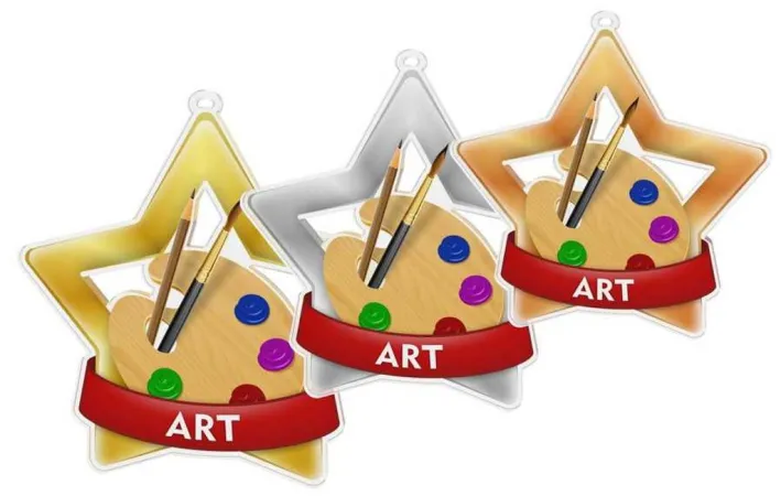 Akrylátová medaile MDASTARM62 | Dětské Stuha: ST4, MD průměr: 6