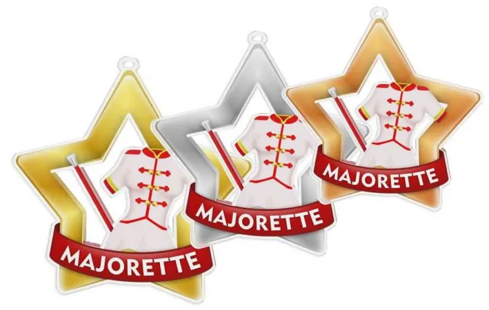 Akrylátová medaile MDASTARM80 | Mažoretky Stuha: ST1, MD průměr: 7