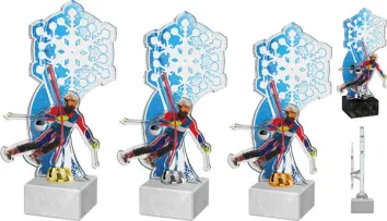 Akrylátová trofej ACTS0020M4 | Sjezdové lyžování Barva: bronz, Podstavec: černý