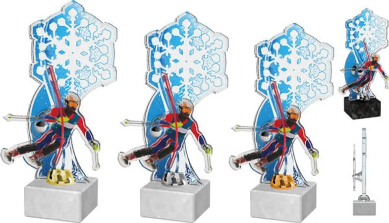 Akrylátová trofej ACTS0020M4 | Sjezdové lyžování Barva: bronz, Podstavec: černý