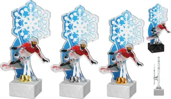 Akrylátová trofej ACTS0020M5 | Snowboard Barva: bronz, Podstavec: černý