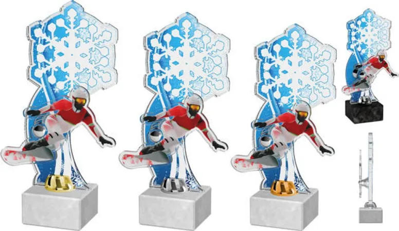 Akrylátová trofej ACTS0020M5 | Snowboard Barva: bronz, Podstavec: černý
