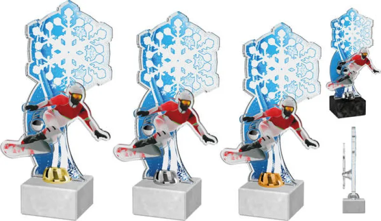 Akrylátová trofej ACTS0020M5 | Snowboard Barva: bronz, Podstavec: černý