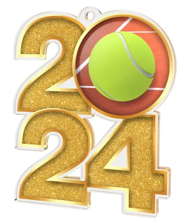 Akrylátová medaile MDA2024M02 | Tenis Barva: zlato, Stuha: ST9