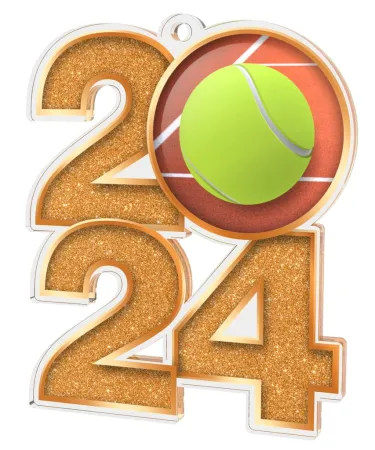 Akrylátová medaile MDA2024M02 | Tenis Barva: zlato, Stuha: ST9