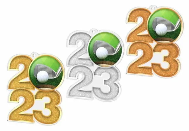 Akrylátová medaile MDA2024M03 | Golf Barva: zlato, Stuha: ST12