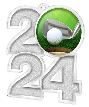 Akrylátová medaile MDA2024M03 | Golf Barva: zlato, Stuha: ST12