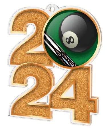 Akrylátová medaile MDA2024M04 | Billiard Barva: bronz, Stuha: ST6