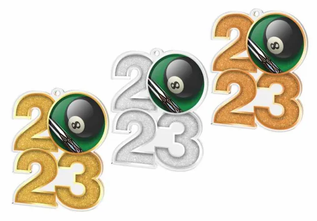 Akrylátová medaile MDA2024M04 | Billiard Barva: bronz, Stuha: ST6