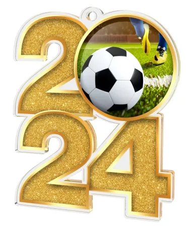 Akrylátová medaile MDA2024M05 | Fotbal Barva: zlato, Stuha: ST10