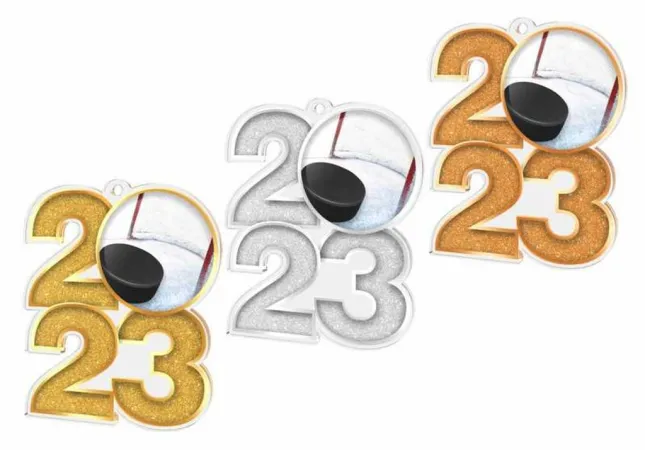 Akrylátová medaile MDA2024M07 | Hokej Barva: zlato, Stuha: ST6