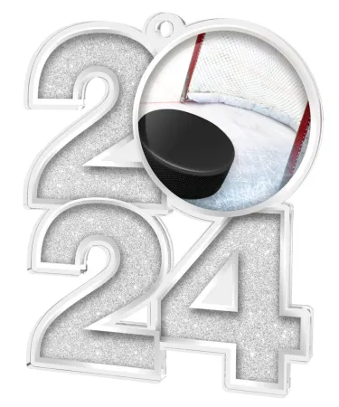 Akrylátová medaile MDA2024M07 | Hokej Barva: zlato, Stuha: ST6