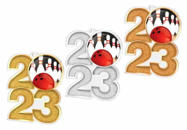 Akrylátová medaile MDA2024M08 | Bowling Barva: zlato, Stuha: ST6