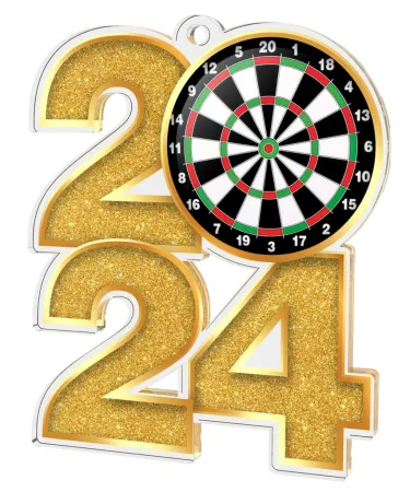 Akrylátová medaile MDA2024M09 | Šipky Barva: stříbro, Stuha: ST1