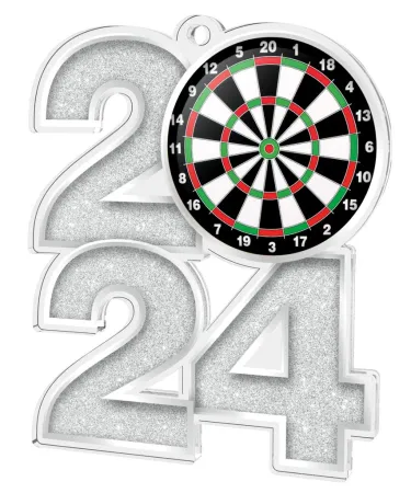 Akrylátová medaile MDA2024M09 | Šipky Barva: stříbro, Stuha: ST1