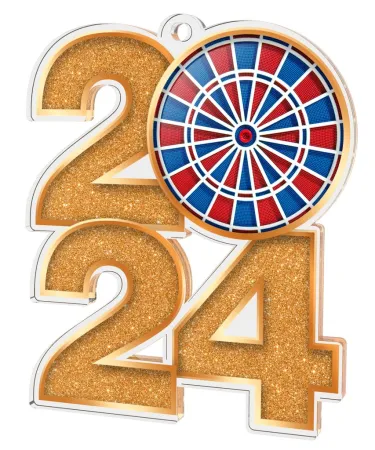 Akrylátová medaile MDA2024M10 | Šipky Barva: stříbro, Stuha: ST14