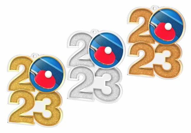 Akrylátová medaile MDA2024M11 | Stolní tenis Barva: zlato, Stuha: ST14