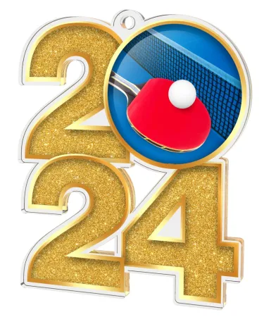 Akrylátová medaile MDA2024M11 | Stolní tenis Barva: zlato, Stuha: ST14