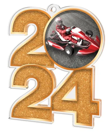 Akrylátová medaile MDA2024M12 | Motorsport Barva: zlato, Stuha: ST4