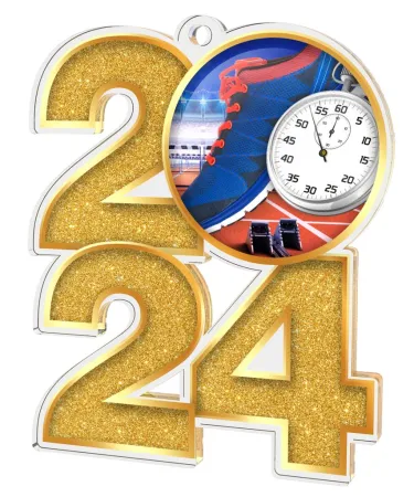 Akrylátová medaile MDA2024M13 | Atletika Barva: stříbro, Stuha: ST9