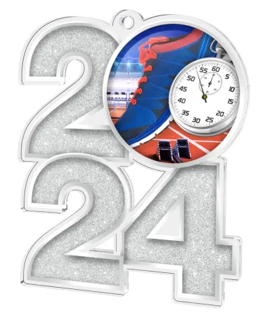 Akrylátová medaile MDA2024M13 | Atletika Barva: stříbro, Stuha: ST9