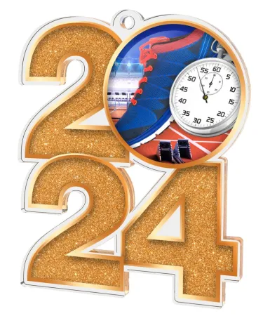 Akrylátová medaile MDA2024M13 | Atletika Barva: stříbro, Stuha: ST9