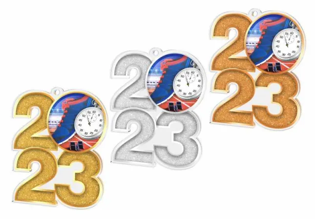 Akrylátová medaile MDA2024M13 | Atletika Barva: stříbro, Stuha: ST9