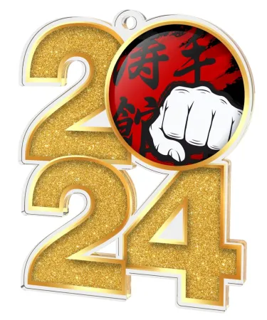 Akrylátová medaile MDA2024M14 | Bojová umění Barva: zlato, Stuha: ST8