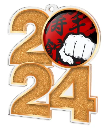 Akrylátová medaile MDA2024M14 | Bojová umění Barva: zlato, Stuha: ST8