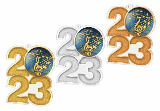 Akrylátová medaile MDA2024M15 | Hudba Barva: zlato, Stuha: ST14