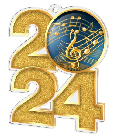 Akrylátová medaile MDA2024M15 | Hudba Barva: zlato, Stuha: ST14