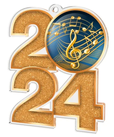 Akrylátová medaile MDA2024M15 | Hudba Barva: zlato, Stuha: ST14