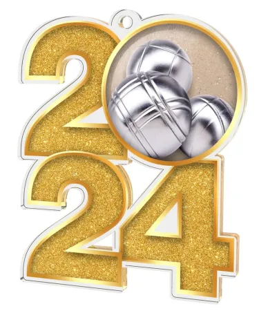 Akrylátová medaile MDA2024M19 | Petanque Barva: bronz, Stuha: ST9