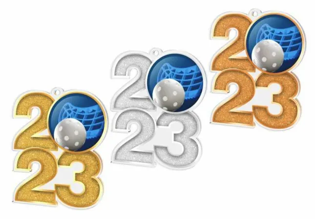 Akrylátová medaile MDA2024M20 | Florbal Barva: bronz, Stuha: ST15